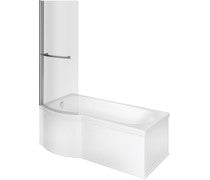 Decima P Shape SUPERCAST 1700x850x560mm 0TH Shower Bath Pack -