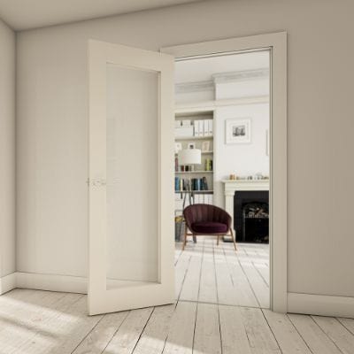 Denver White Primed Glazed Internal Door - All Sizes -