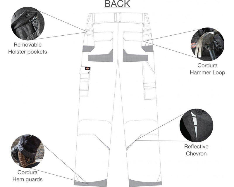 Dickies EH34000 Eisenhower Premium Holster Pocket Knee Pad Trousers - KNEE PAD TROUSERS
