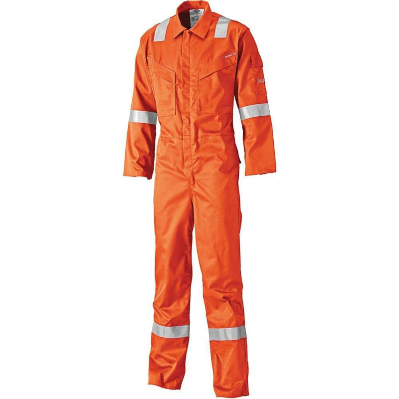 Dickies FR5401 Lightweight Pyrovatex Coverall, Flame Retardant Boiler Suit Red or Orange - FLAME RETARDANT OVERALLS