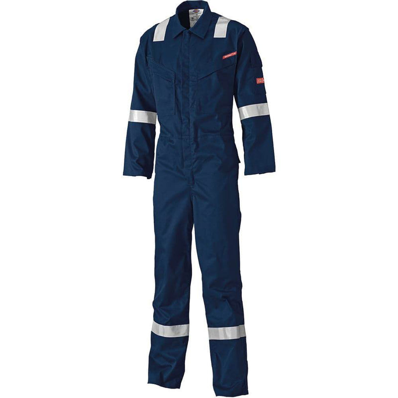 Dickies FR5401 Lightweight Pyrovatex Coverall, Flame Retardant Boiler Suit Royal Blue or Navy - FLAME RETARDANT OVERALLS