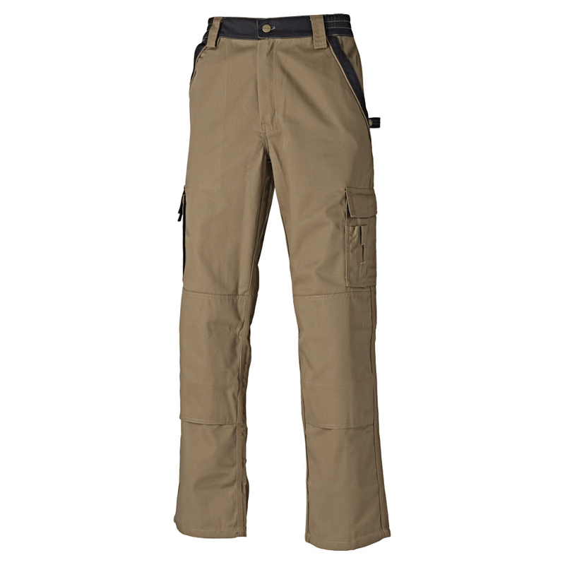 Dickies Industry 300 Two Tone Work Trousers IN30030 Khaki/Black - KNEE PAD TROUSERS