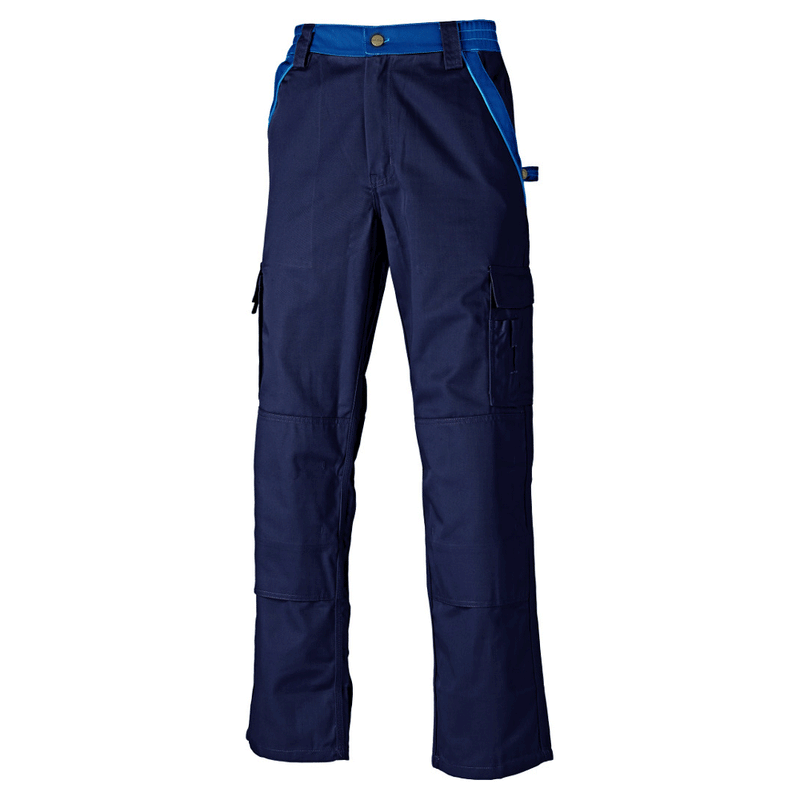 Dickies Industry 300 Two Tone Work Trousers IN30030 Navy/Royal Blue - KNEE PAD TROUSERS