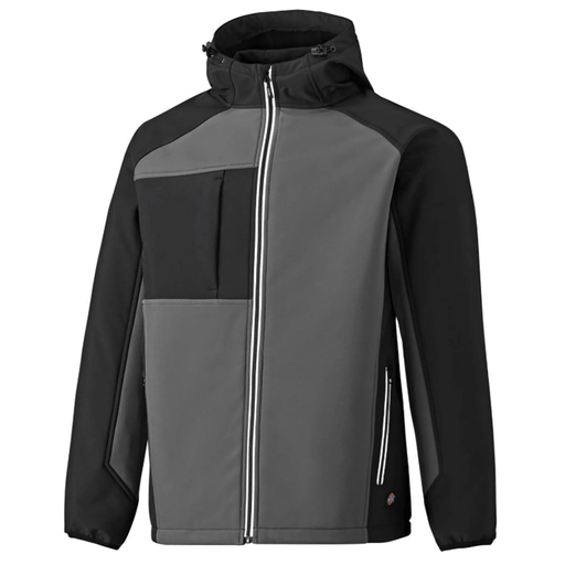 Dickies JW7023 Two Tone Hooded Water Resistant Softshell Jacket Various Colours - JACKETS & COATS
