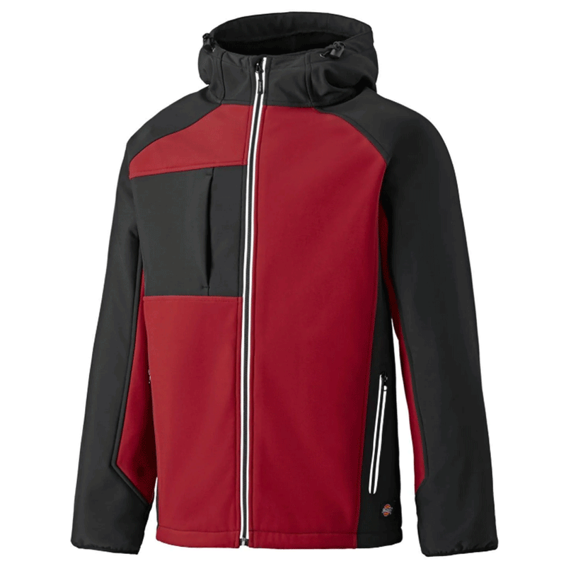 Dickies JW7023 Two Tone Hooded Water Resistant Softshell Jacket Various Colours - JACKETS & COATS