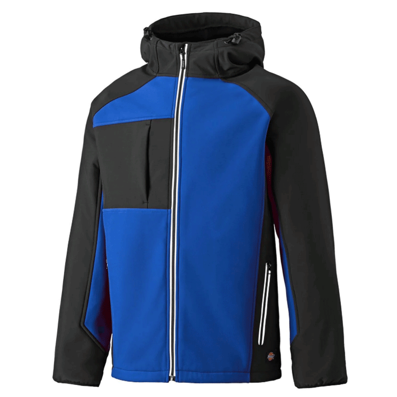 Dickies JW7023 Two Tone Hooded Water Resistant Softshell Jacket Various Colours - JACKETS & COATS