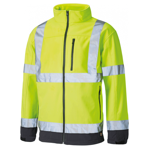 Dickies SA2007 Hi Vis Softshell Jacket Yellow/Navy 4XL - Apparel & Accessories > Clothing > Outerwear > Coats & Jackets > Rain Coats SALE HI-VIS JACKETS