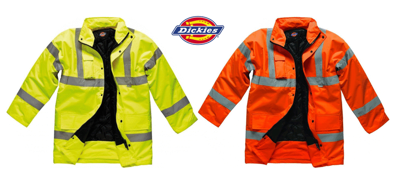 Dickies SA22045 Hi Vis Motorway Safety Jacket Coat Various Colours - HI-VIS JACKETS & COATS
