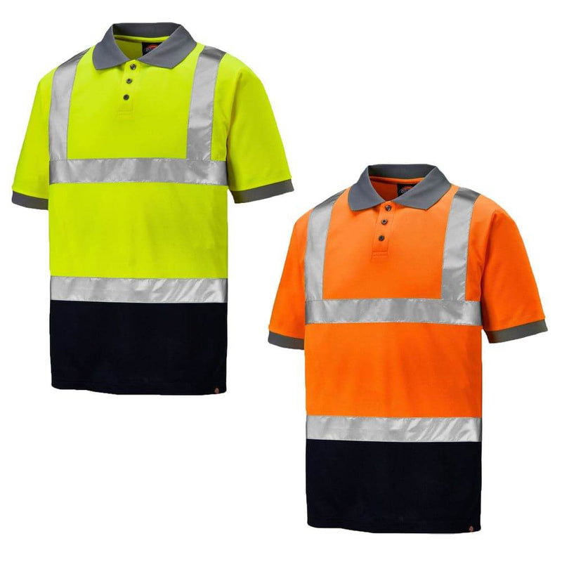 Dickies Two Tone Hi Vis Taped Work Polo Shirt SA22076 - HI-VIS T-SHIRTS
