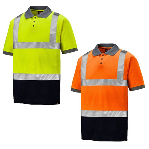Dickies Two Tone Hi Vis Taped Work Polo Shirt SA22076 - HI-VIS T-SHIRTS