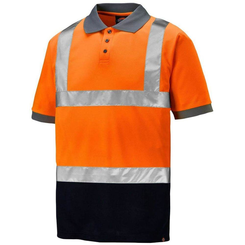 Dickies Two Tone Hi Vis Taped Work Polo Shirt SA22076 - HI-VIS T-SHIRTS