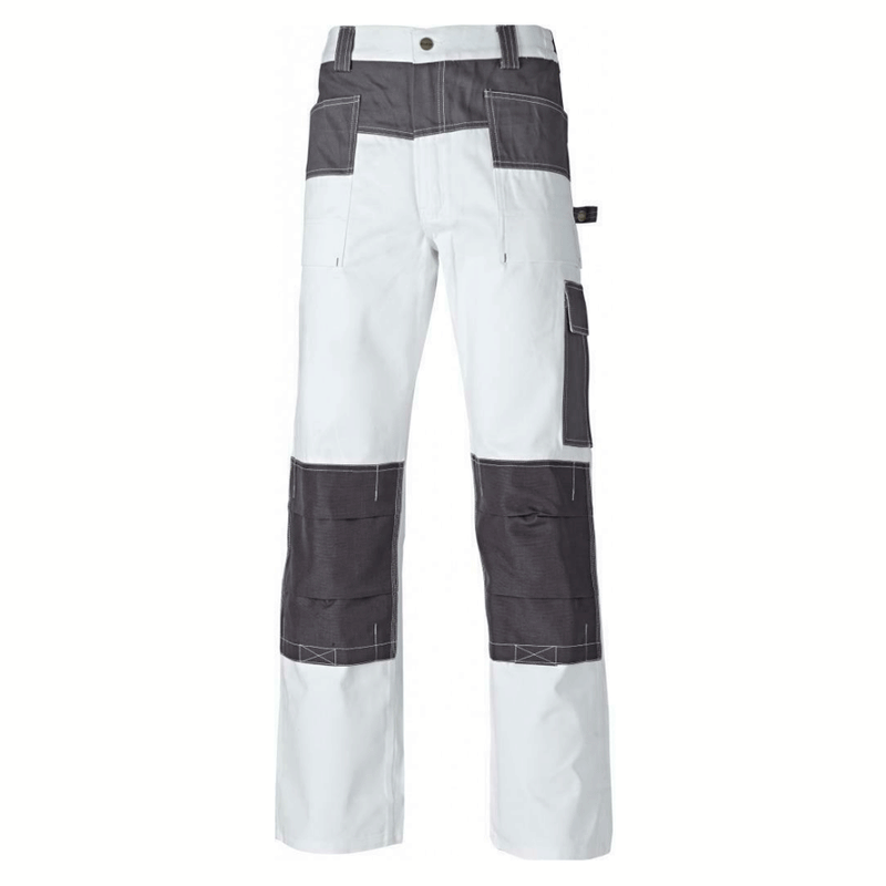 Dickies WD4930 Grafter Duo Tone Cordura Knee Pad Work Trousers White - KNEE PAD TROUSERS