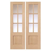 Traditional Dove Oak Pair of Glazed Internal Doors - All Sizes -