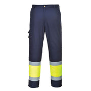 Portwest E049 Hi-Vis Contrast Class 1 Service Trousers - HI-VIS TROUSERS