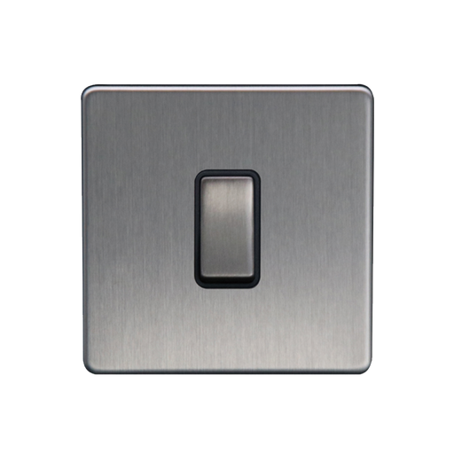 Caradok 10A Retractive Switch Brushed Chrome - Caradok - The Flat - Brushed Steel