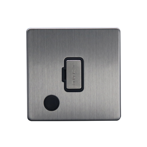 Caradok 13A Unswitched Spur + FO Brushed Chrome - Caradok - The Flat - Brushed Steel