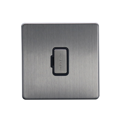 Caradok 13A Unswitched Spur Brushed Chrome - Caradok - The Flat - Brushed Steel