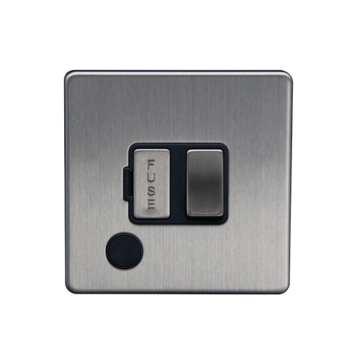 Caradok 13A Switched Spur + FO Brushed Chrome - Caradok - The Flat - Brushed Steel