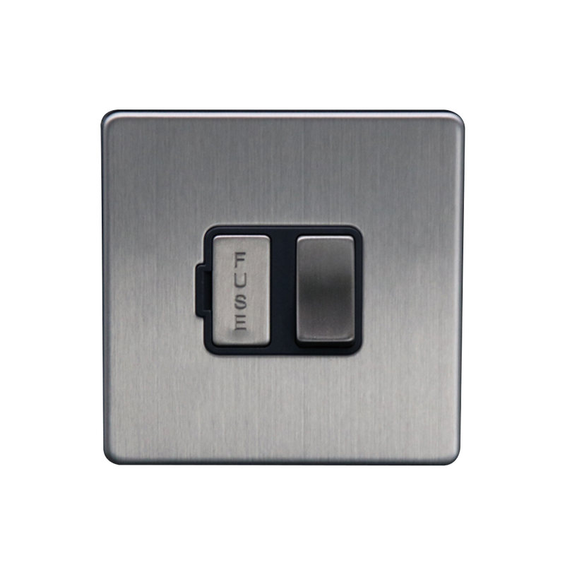 Caradok 13A Switched Spur Brushed Chrome - Caradok - The Flat - Brushed Steel