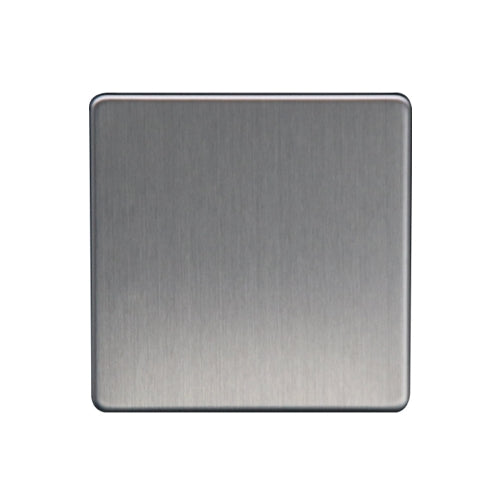 Caradok 1G Blank Plate Brushed Chrome - Caradok - The Flat - Brushed Steel