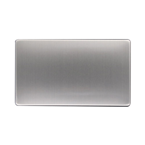 Caradok 2G Blank Plate Brushed Chrome - Caradok - The Flat - Brushed Steel