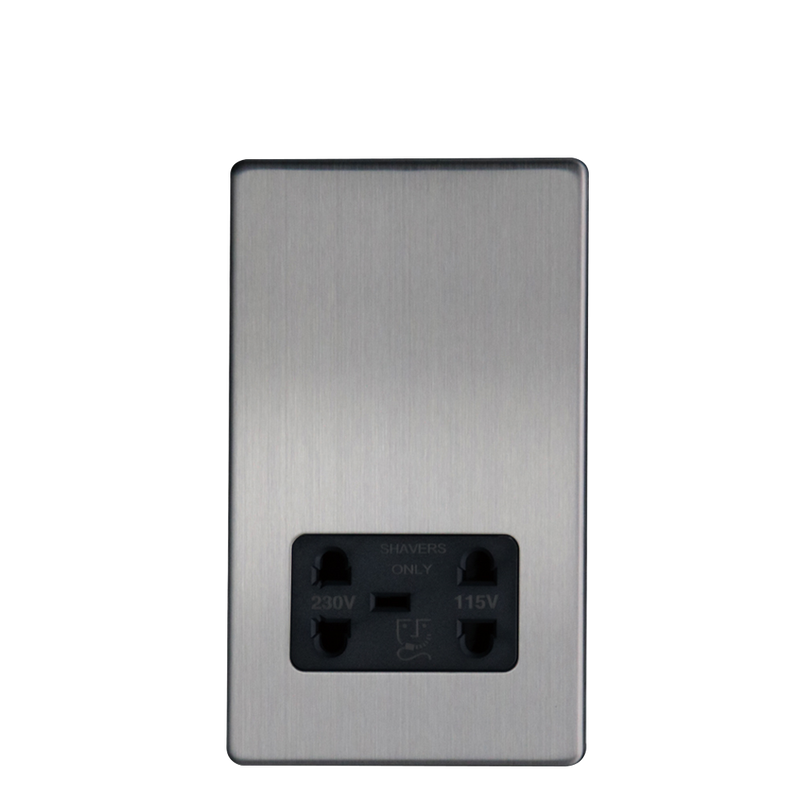 Caradok Shaver Socket Brushed Chrome - Caradok - The Flat - Brushed Steel