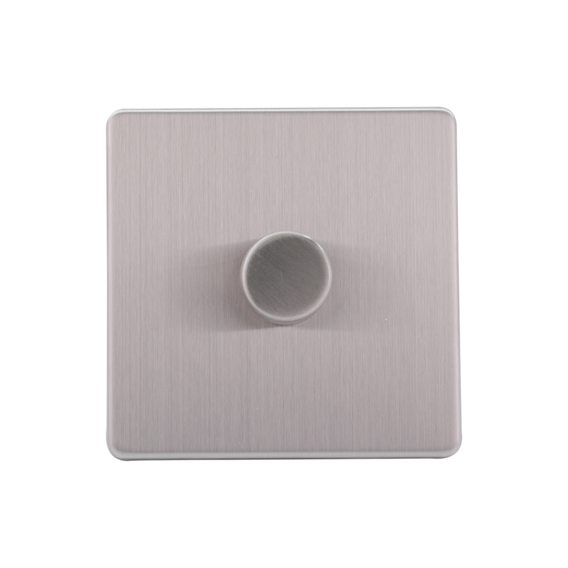 Caradok 1G LED Dimmer Brushed Chrome (Max 100W) - Caradok - The Flat - Brushed Steel