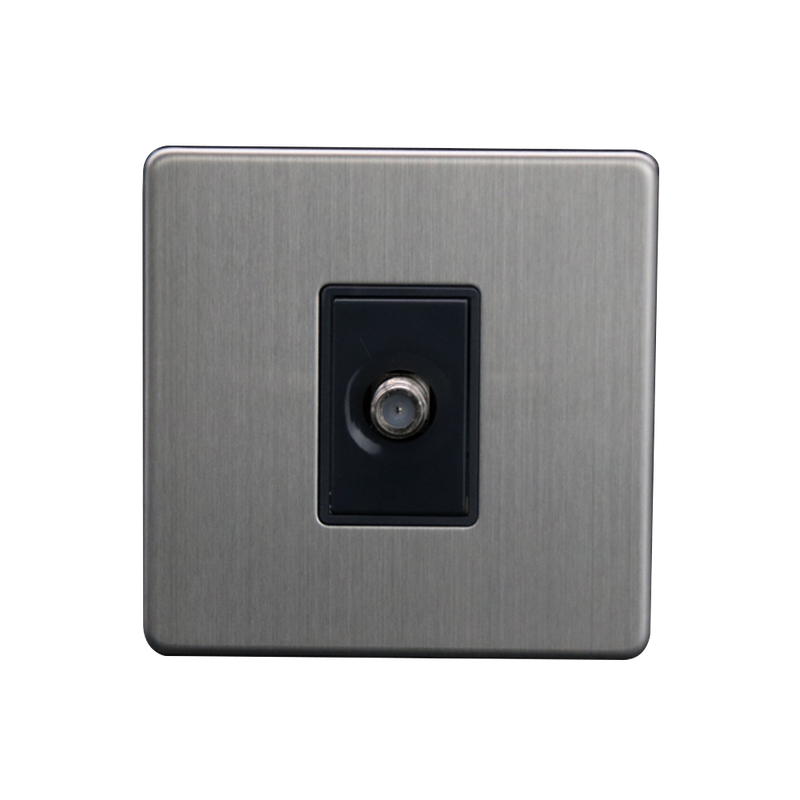 Caradok 1G Satellite Socket Brushed Chrome - Caradok - The Flat - Brushed Steel