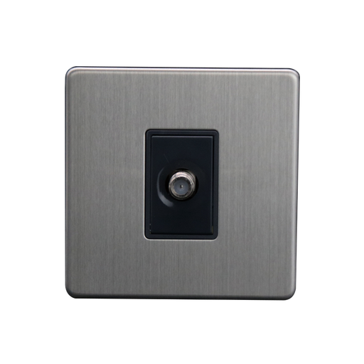 Caradok 1G Satellite Socket Brushed Chrome - Caradok - The Flat - Brushed Steel