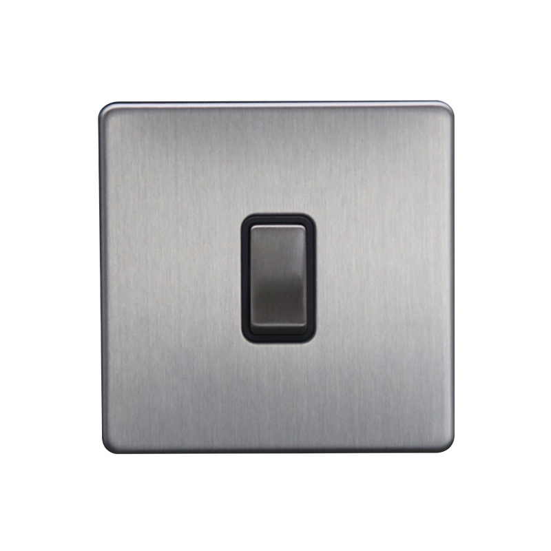 Caradok 20A DP Switch Brushed Chrome - Caradok - The Flat - Brushed Steel