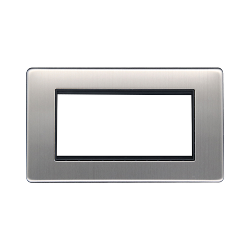 Caradok 2G 4 Module Data Plate Brushed Chrome - Caradok - The Flat - Brushed Steel