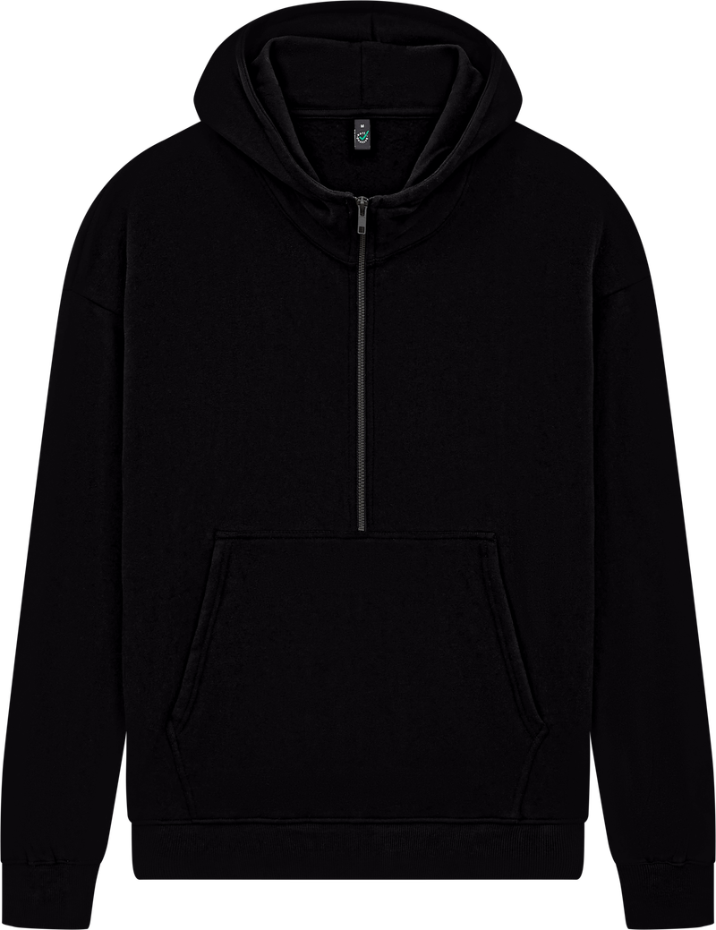 Organic Half Zip Hoodie: Unisex
