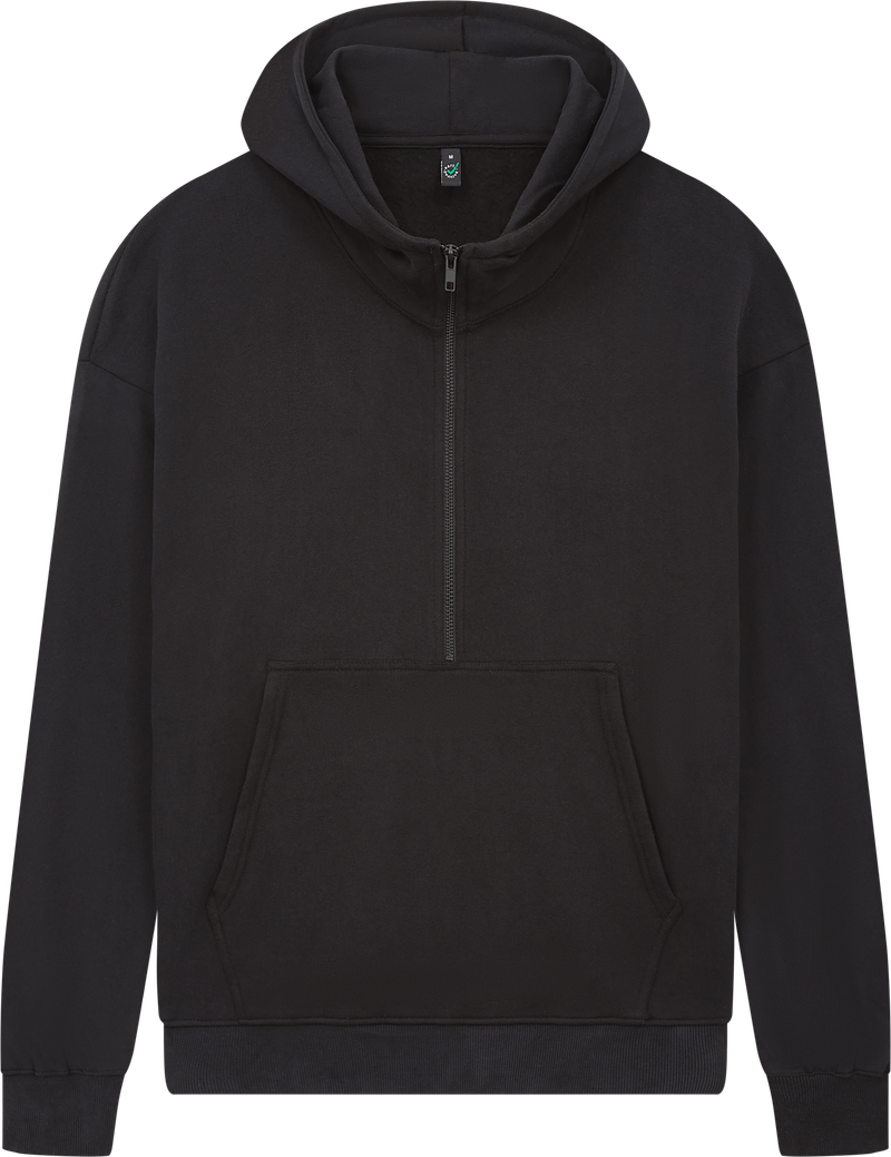 Organic Half Zip Hoodie: Unisex