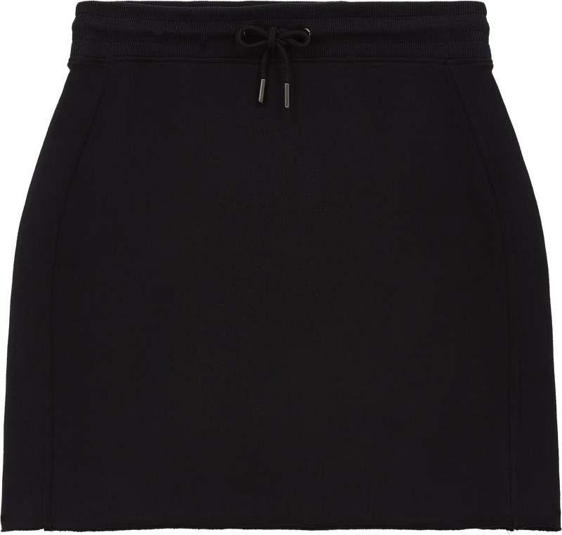 Organic Cotton Womens Black Raw Hem Skirt Sizes XS to 2XL - Sustainable Workwear Range