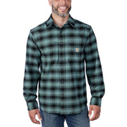 Carhartt 105945 Rugged Flex Relaxed Fit Midweight Flannel Long-Sleeve Plaid Shirt - Apparel & Accessories > Clothing > Clothing Tops > Shirts SHIRTS