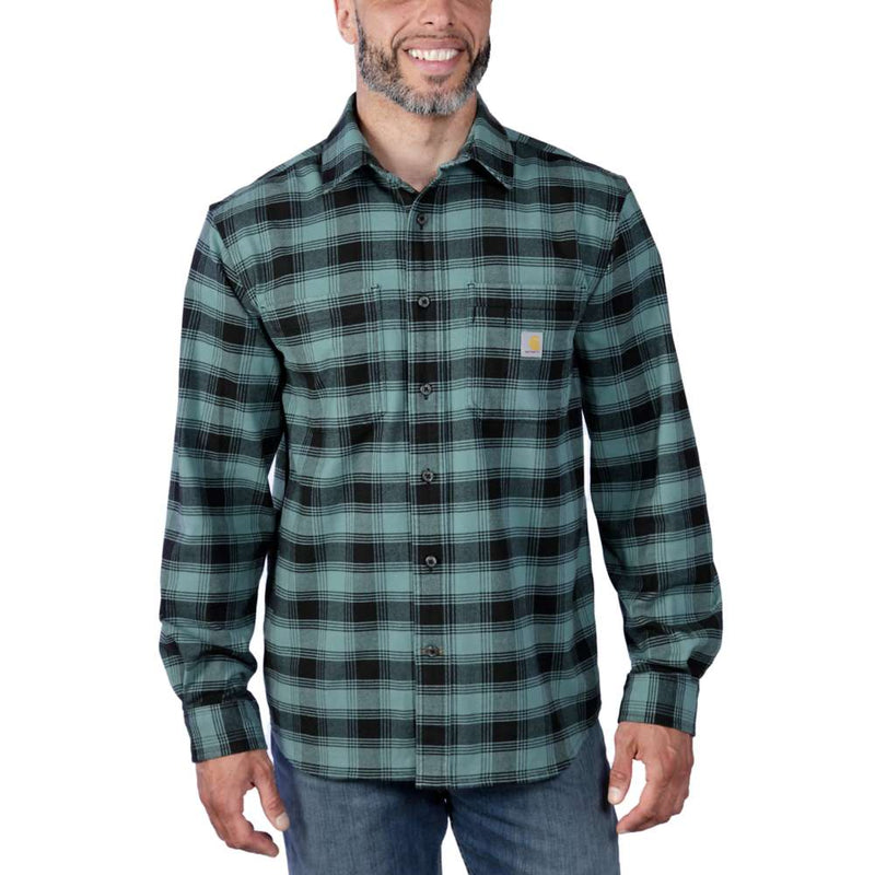 Carhartt 105945 Rugged Flex Relaxed Fit Midweight Flannel Long-Sleeve Plaid Shirt - Apparel & Accessories > Clothing > Clothing Tops > Shirts SHIRTS