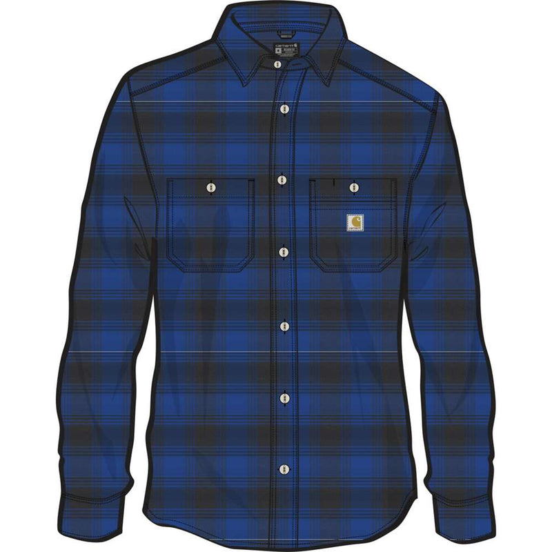 Carhartt 105945 Rugged Flex Relaxed Fit Midweight Flannel Long-Sleeve Plaid Shirt - Apparel & Accessories > Clothing > Clothing Tops > Shirts SHIRTS