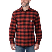 Carhartt 105945 Rugged Flex Relaxed Fit Midweight Flannel Long-Sleeve Plaid Shirt - Apparel & Accessories > Clothing > Clothing Tops > Shirts SHIRTS