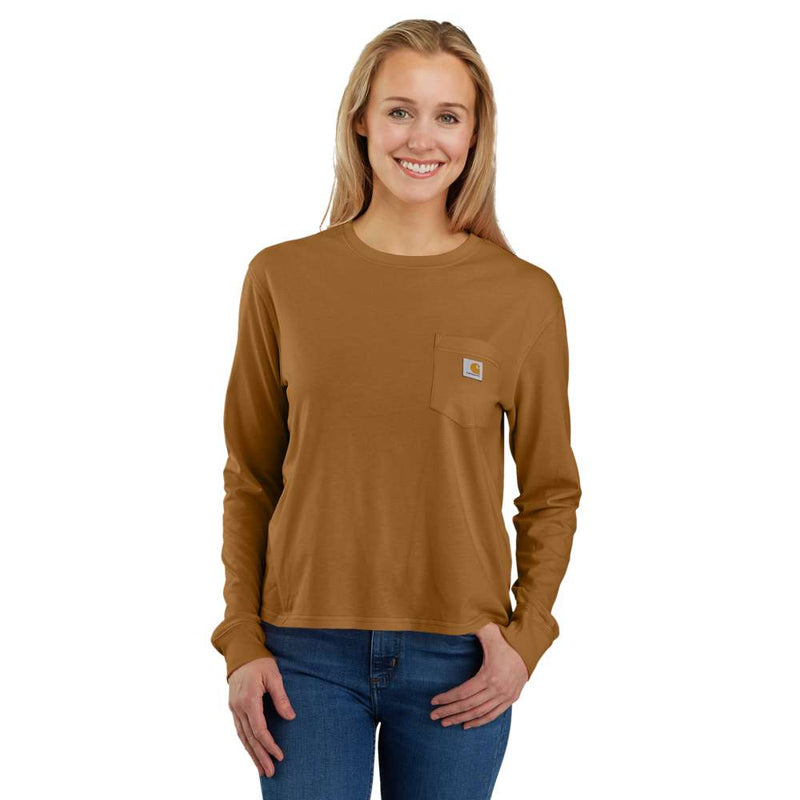 Carhartt 106121 Women's Relaxed Fit Lightweight Long-Sleeve Pocket T-Shirt - Apparel & Accessories > Clothing > Clothing Tops > T-Shirts WOMENS T-SHIRTS