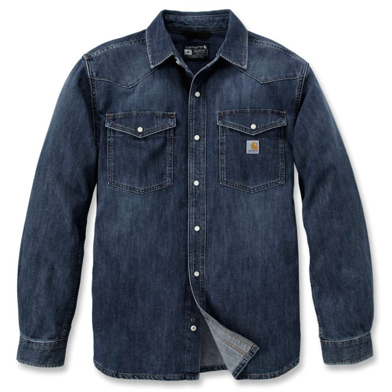 Carhartt 106429 Montana Relaxed Fit Midweight Denim Long-Sleeve Snap Front Shirt - Apparel & Accessories > Clothing > Clothing Tops > Shirts SHIRTS