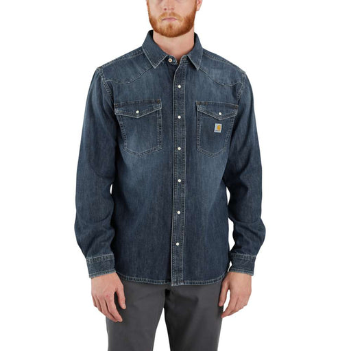 Carhartt 106429 Montana Relaxed Fit Midweight Denim Long-Sleeve Snap Front Shirt - Apparel & Accessories > Clothing > Clothing Tops > Shirts SHIRTS