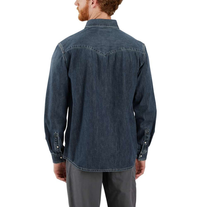 Carhartt 106429 Montana Relaxed Fit Midweight Denim Long-Sleeve Snap Front Shirt - Apparel & Accessories > Clothing > Clothing Tops > Shirts SHIRTS