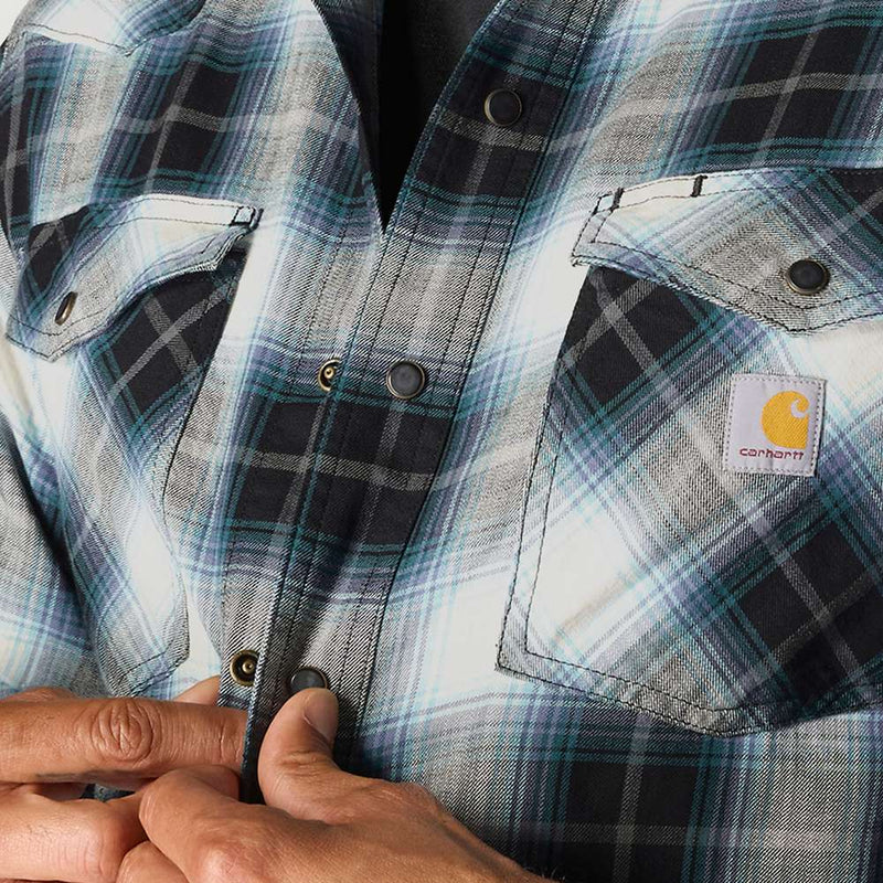 Carhartt 107016 Montana Rugged Flex Long Sleeve Snap Front Plaid Shrt - Apparel & Accessories > Clothing > Clothing Tops > Shirts SHIRTS