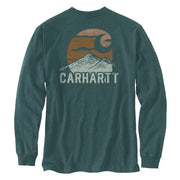 Carhartt 107260 Relaxed Fit Heavyweight Long-Sleeve Mountain Graphic T-Shirt - Apparel & Accessories > Clothing > Clothing Tops > T-Shirts T-SHIRTS