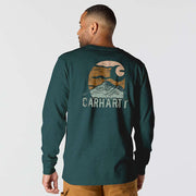 Carhartt 107260 Relaxed Fit Heavyweight Long-Sleeve Mountain Graphic T-Shirt - Apparel & Accessories > Clothing > Clothing Tops > T-Shirts T-SHIRTS