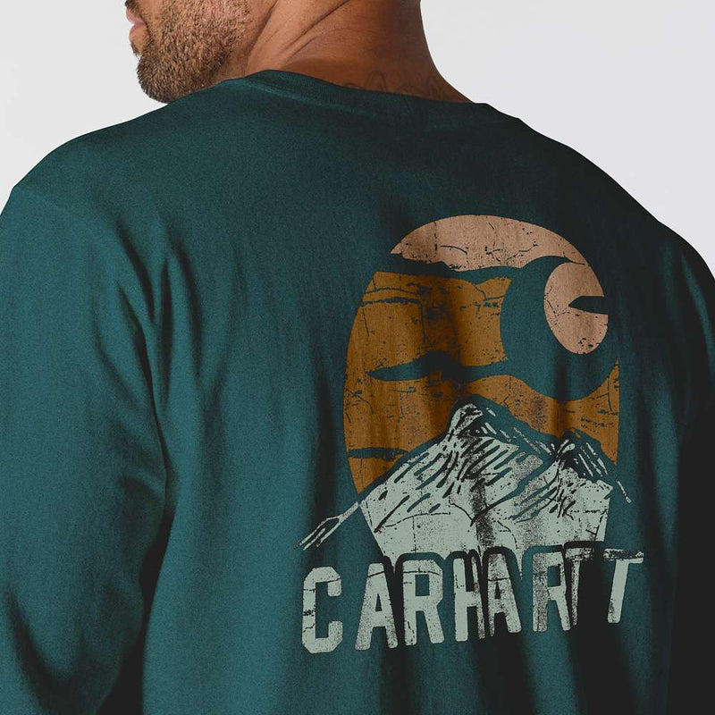 Carhartt 107260 Relaxed Fit Heavyweight Long-Sleeve Mountain Graphic T-Shirt - Apparel & Accessories > Clothing > Clothing Tops > T-Shirts T-SHIRTS