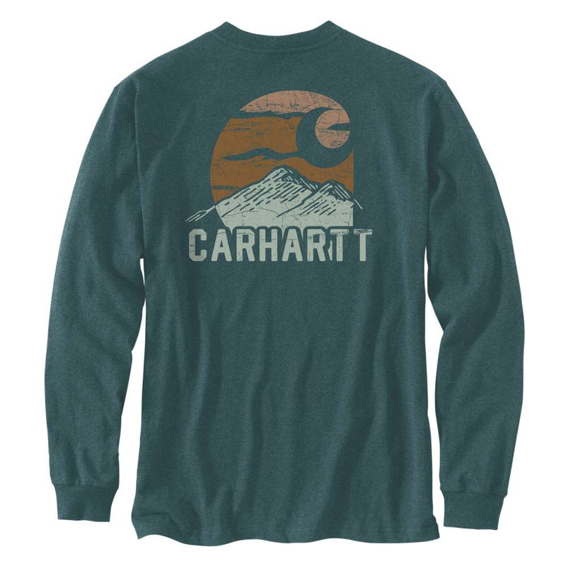 Carhartt 107260 Relaxed Fit Heavyweight Long-Sleeve Mountain Graphic T-Shirt - Apparel & Accessories > Clothing > Clothing Tops > T-Shirts T-SHIRTS
