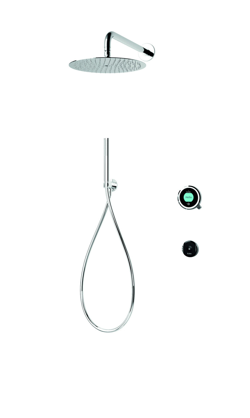 Elisa Intuition Divert Concealed Smart Hand Shower, Fixed Wall Head & Remote - HP/Combi - Chrome -
