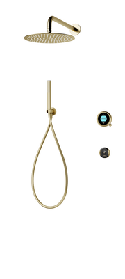 Elisa Intuition Divert Concealed Smart Hand Shower, Fixed Wall Head & Remote for HP/Combi - Brass -