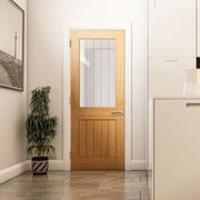 Ely Oak Unfinished 1 Half Glazed Light Panel Internal Door - All Sizes -